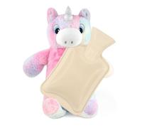 Newthinking Hot Water Bottles for Kids, 1L Unicorn Hot Water Bottle with Cover, 3D Animals Unicorn Hot Water Bottle with Soft Plush Cover for Kids Girls Warm Pain Relief, Pink