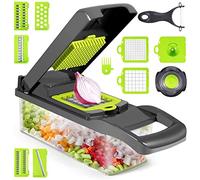 Newthinking Manual Food Choppers and Dicers, 14 in 1 Multifunction Veg Chopper Mandoline Slicer with 7 Blades for Kitchen Cucumber Onion Carrot Potato