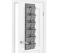 Newthinking Over the Door Shoe Storage Organiser, Hanging Shoe Rack Storage with 12 Large Mesh Pockets, Over the Door Hanging Organiser for Kitchen Bedroom Bathroom Closet