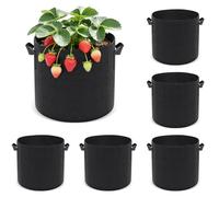Newthinking Plant Grow Bags 3 Gallons, Breathable Non-Woven Fabric Vegetable Grow Bags with Durable Handles for Growing Tomatoes, Strawberry, Chili Peppers, Potatoes, Garlic, Onions, 6 Pack