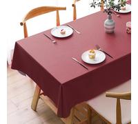 Newthinking PVC Table Cloth Wipe Clean Tablecloth Plastic Waterproof Table Protector, Rectangular Wipeable Tablecloths for Kitchen Picnic Outdoor Indoor - Burgundy, 70x54in/178x137cm