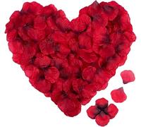 Newthinking Red Rose Petals for Bedroom, 6000 PCS Non-woven Fabric Artificial Fake Petals for Valentines Decorations, Anniversary, Wedding, 1000 PCS x 6 Pack
