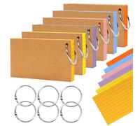 Newthinking Revision Flash Cards 4x6inch, Coloured Index Cards with Rings