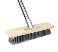 Newthinking Wire Broom Brush, Heavy Duty Wire Broom with Long Handle, Stiff Metal Bristle Moss Cleaning Brush for Outdoor Patio Deck