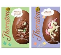 NewThornton Milk Chocolate Dinosaur Egg 151g & Unicorn Egg 151g Pack oF 2- Easter Gifts For Kids | Easter Egg Hunt Gifts | Girls | Boys - Dinosaur gift for Friends & Family