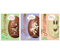 NewThornton Milk Chocolate Dinosaur, Unicorn & White Chocolate Bunny Egg, Each 151g Pack Of 3- Easter Gifts For Kids | Easter Egg Hunt Gifts | Girls | Boys - Dinosaur gift for Friends & Family