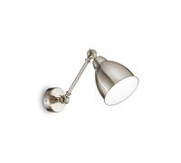 Newton Adjustable 1 Light Indoor Wall Light Nickel E27 Netlighting Grey One Size