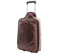 Newton Black Real Leather Cabin Size Trolley Bag House of Leather Brown Small