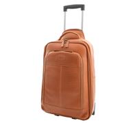 Newton Black Real Leather Cabin Size Trolley Bag House of Leather Tan Small