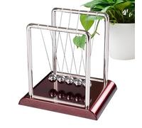 Newton Cradle: Classic Oscillating Balance Spheres, Precision Steel Balls, Motion Display | Physics Learning Gadget, Science Desk Decor, p