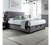Newton - Double - Ottoman Storage Bed - Dark Grey - Velvet - 4ft6