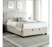Newton - Double - Ottoman Storage Bed - Stone Grey - Velvet - 4ft6