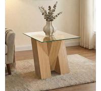 Newton Lamp Table - Glass and Oak