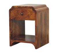 Newton Mini Chestnut Nightstand with a drawer and open shelf Chest of Drawers
