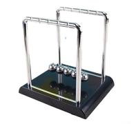 Newton Pendulum Ball with Symmetrical Arm Alignment and Uniform Ball Spacing for Predictable Swing Behavior (black small size)