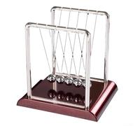 Newton Pendulum Ball with Symmetrical Arm Alignment and Uniform Ball Spacing for Predictable Swing Behavior (red medium size)