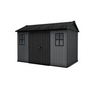 Keter Newton Plus Horizontal 11X7.5 Ft Apex Grey Plastic 2 Door Shed With Floor & 2 Windows (Base Included)
