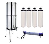 Newton Portable Drinking Water Filter Survival Starter Kit - Newton 6L Ultra System With 1 X Water Straw And 2 X Extra Filters