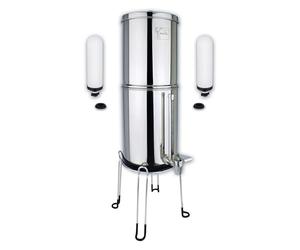 NEWTON Premium Gravity Water Filter System with Heavy Metal & Fluoride Removal | 6L Capacity | Complete System with 2x Filter Candles, Stainless Steel Stand & Sight Glass Tap