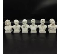 Newton Statue Scientist Einstein Bust Statue 3D Printing Galileo Figure Madame Curie Sculpture Tesla for Living Room Home Desk Decor, Tesla Collection Figurine Hawking Bust (6Pcs)
