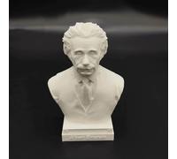 Newton Statue Scientist Einstein Bust Statue 3D Printing Galileo Figure Madame Curie Sculpture Tesla for Living Room Home Desk Decor, Tesla Collection Figurine Hawking Bust (Albert Einstein)