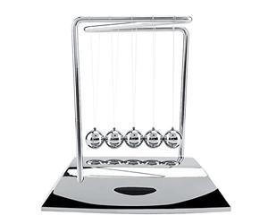 Newton's Cradle Balance Balls Physics Science Pendulum Toy, Educational Desktop Decor for Office Home Study, Steel Ball Newtonian Mechanics Demonstrator with Silver Finish