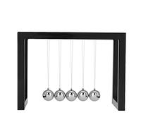 Newtons Cradle Desk Toy, Pendulum Balls Swing, Metal Ball Balance with Plastic Frame Swinging Balls Pendulum, 5 Balls Pendulum Toy, Gift Office Desk Gadgets Physics Science(black)