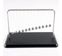 Newton's Cradle Pendulum with 12 Balance Balls, Kinetic Motion Science Gadget, Wooden Base Desk Decor for Office & Home, Educational Physics Model