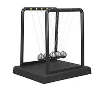 Newton's Cradle Swing Balance Ball, Stress Relief Decoration and Educational Toy, Black, 6.61 X 5.67 X 7.2in, with Steel Balls, for Desk, Home, and Classroom Use