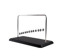 Newton's Cradle - Wood + Stainless Steel, 14.57x7.87x9.45, Newton's Cradle, Physics Educational Toy | Balance Improving Concentration, Oscillating Balls for Sound