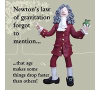 Newton's Law Funny Olde Worlde Birthday Card Erica Sturla Greeting Cards