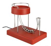 Newton's Law Motion Machine, Science Art Ball for Office Home Table Decor, Physics Education Toy(Red)