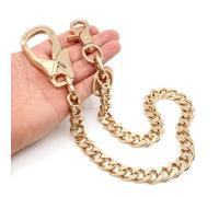 NEWTRO Carabinber Wallet Chain Heavy Thick with Double Action Locking Clip, Biker Pants Jean Wallet Chain Key Organizer for Men & Women (Type B - Brushed Gold)
