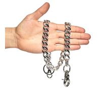 newtro Heavy Duty Wallet Chain Men Women Boy Girl, Biker Motorcycle Pants Jean Punk Goth Key Chain Black Gold Silver TH, Th05-silver, 24"