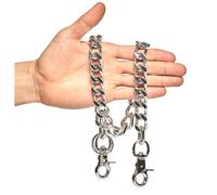 newtro Heavy Duty Wallet Chain Men Women Boy Girl, Biker Motorcycle Pants Jean Punk Goth Key Chain Black Gold Silver TH, Th04-silver, 17"