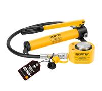 NEWTRY 10T Low Profile Hydraulic Jack Porta Power Kit + CP-180 Manual Hydraulic Hand Pump, Industrial Mini Hydraulic Cylinder, Stroke 0.4”