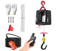 NEWTRY 3 in 1 Electric Hoist max. 500 KG Load, Upgraded Infrared Limit Protection, 120m Remote Control Portable Electric Winch, Vertically & Horizontally Lifting with UK Plug (300KG Load)