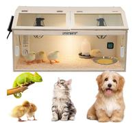 NEWTRY Brooder Box for Chicks 32" Chicken Brooder with 3 Heating Lamp, Waterer, Feeder, 2 Types of Thermometer 32 * 15 * 15” Brooder Box up to 35 Chicks Quail Birds