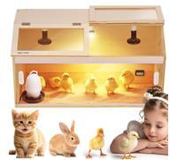 NEWTRY Chicken Brooder Box Intelligent Sliding-Door Chick Brooder with 3 Heating Lamp, 1 Temp Controller, 2 Types of Thermometer (Upgraded)