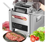 NEWTRY Commercial Electric Meat Cutting Machine Slicer Shred Dice with 5mm Blade, 850W Stainless Steel All-Purpose Meat Cutter for Kitchen Butcher Restaurant (Replacement Blades Available)