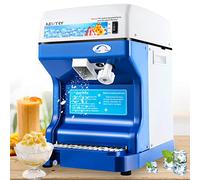 NEWTRY Commercial Ice Shaver Crusher Machine Electric Ice Cube Shaver Commercial Snow Cone Maker with Aluminum Alloy Blade Thickness Adjustable 260lb/h for Small Ice Cubes Stall Party Bar Use-Upgraded