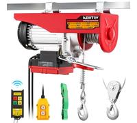 NEWTRY Electric Hoist Lift 530lbs/1060lbs, 64ft/32ft Lifting Height, 330ft Wireless Control, 6.5ft Wire Control, Small Size Overhead Lifting Crane for Home Garage Warehouse 1200W