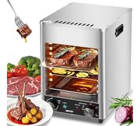 NEWTRY Electric Steak Grill Indoor Smokeless BBQ 800℃ High Temperature Top Heating Beefer, Cavity Enlarged, Light Commercial & Domestic Type Indoor BBQ for Seared Steak and Neapolitan Pizza