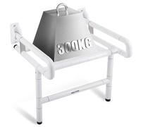 NEWTRY Folding Shower Seat Wall Mounted with Arms & Legs, 660lbs Heavy Duty Widened Foldable Bath Chair Stool for Elderly Pregnant Disabled Safe Use for Walk in Showers