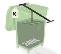 NEWTRY Manual Rubbish Press Waste Compactor with Adjustable Handle for Space-saving in 120-240L Wheelie Bin Trash Can,Steel