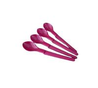 NewTupperware Hang On Spoons 5-1/2" Long Angled Handle Set of 4 in Raspberry