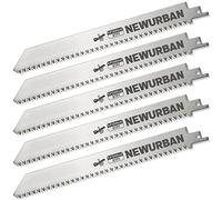 NEWURBAN 5 Pack Stainless Steel Reciprocating Saw Blades 8TPI / 9.5 in (240mm) for Frozen Meat Bone Food Cutting - Bonesaw Blade