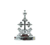 Newven Plastic Sleeva Cross Saint Thomas Christian Holy Crosses Statue, 11 cm X 7.5 cm X 5 cm, Silver, 1 Piece
