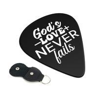 NEWWAVNO Guitar Picks 6-Pack Thin, Medium Heavy and Leather Key Chain Pick Holder Best Memorial Gifts for Acoustic Guitar Lovers (Christian Quotes, 0.71mm) (Bible Verse 3, 0.71mm)