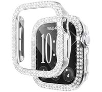 NewWays 2 Pack for Apple Watch Case Series 12 46mm,Silver/Clear | Women Diamond Bling Cases Built-in Screen Protector
